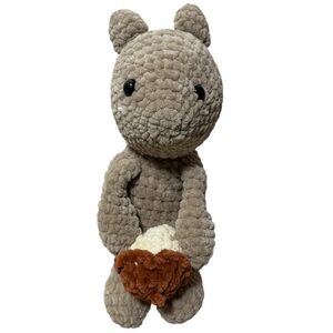 Handmade Crochet Squirrel 12” Stuffed Animal Plush Toy Brown Tan Soft Cute Baby